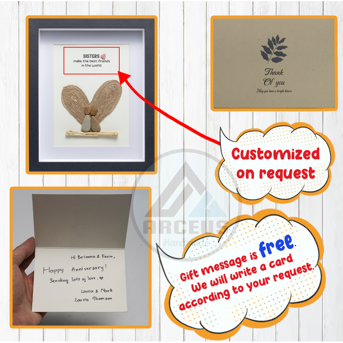 Personalized Sister Pebble Picture - Sister Pebble Pictures - Sister Gift - Birthday Gift For Sister - Personalized Gifts For Sisters (Copy) - Image 2