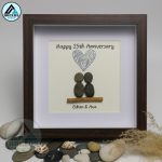 Personalised 20th Wedding Anniversary Pebble Art, Couple Pebble Art, Traditional Anniversary Pebble Painting for Her, Pebble Art Gift - Image 7