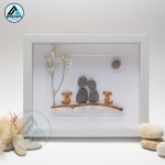 Pebble Art Couple with Two Dogs Pebble Art, Anniversary Wedding, Gift for Retirement, Housewarming, Bridal Shower Engagement, Pebble Art Gift, Pebble Painting