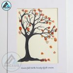 Fall Tree Pebble Art Picture Frame, Falling Leaves, Autumn Wall Hanging, Pebble Art Tree, Decorative Gifts, Pebble Art Gift, Pebble Painting - Image 2