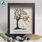 Fall Tree Pebble Art Picture Frame, Falling Leaves, Autumn Wall Hanging, Pebble Art Tree, Decorative Gifts, Pebble Art Gift, Pebble Painting - Image 8