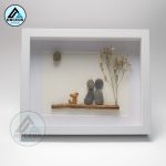 Couple and Dog Pebble Art, Gift for Wedding, Housewarming, Bridal Shower Engagement, Pebble Art Gift, Pebble Painting - Image 6