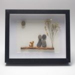 Couple and Dog Pebble Art, Gift for Wedding, Housewarming, Bridal Shower Engagement, Pebble Art Gift, Pebble Painting - Image 5