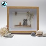 Couple and Dog Pebble Art, Gift for Wedding, Housewarming, Bridal Shower Engagement, Pebble Art Gift, Pebble Painting - Image 4