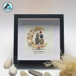 Personalized Pebble Art Our Wedding Day Keepsake Frame, Anniversary Pebble Picture Frame, Anniversary Pebble Painting, Gift Wedding, Pebble Art Gift - Image 4