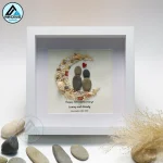 Personalized Pebble Art Our Wedding Day Keepsake Frame, Anniversary Pebble Picture Frame, Anniversary Pebble Painting, Gift Wedding, Pebble Art Gift - Image 3