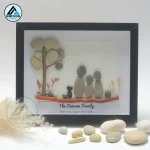 Personalised Couple With Pets Pebble Art, Pebble Art Gift, Couple With Dog Cat Pebble Art, Family With Cat Pebble Art, Gift for Family - Image 5