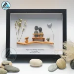 Personalized Silver Wedding Anniversary Pebble Art, 25th Anniversary Pebble Art, Gift for Parents, Friends, Spouse, Family Frame Pebble Painting, Pebble Art Gift - Image 4
