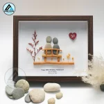 Personalised Golden Anniversary Pebble Art, Gift For Golden Anniversary, 50th Anniversary Pebble Art, Golden Wedding Gift For Husband, Parents - Image 4