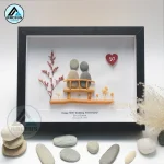 Personalised Golden Anniversary Pebble Art, Gift For Golden Anniversary, 50th Anniversary Pebble Art, Golden Wedding Gift For Husband, Parents - Image 2