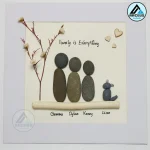 Personalised Family Is Everything Pebble Art, Family Pebble Art, Gift for Family, Gift Friend, New Home Gift Pebble Frame, Pebble Art Gift - Image 2