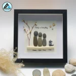 Personalised Family Is Everything Pebble Art, Family Pebble Art, Gift for Family, Gift Friend, New Home Gift Pebble Frame, Pebble Art Gift - Image 4