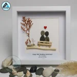 Personalized Happy 20th Wedding Anniversary, Anniversary Pebble Art, Custom Pebble Art Gift, Mr & Mrs Pebble Art, Couple Pebble Art