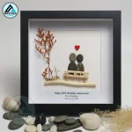 Personalized Happy 20th Wedding Anniversary, Anniversary Pebble Art, Custom Pebble Art Gift, Mr & Mrs Pebble Art, Couple Pebble Art - Image 5