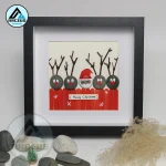 Personalised Wedding Pebble Art, Anniversary Engagement Pebble Art, Gift for Wife, Couple Heart Minimap Pebble Frame, Pebble Art Gift - Image 6