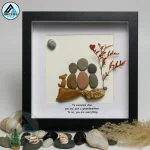 Grandmother Pebble Art, Pebble Art Birthday Gift For Nana, Christmas Gift For Grandma, Grandma & Grandchildren Pebble Frame, Pebble Art Gift - Image 4