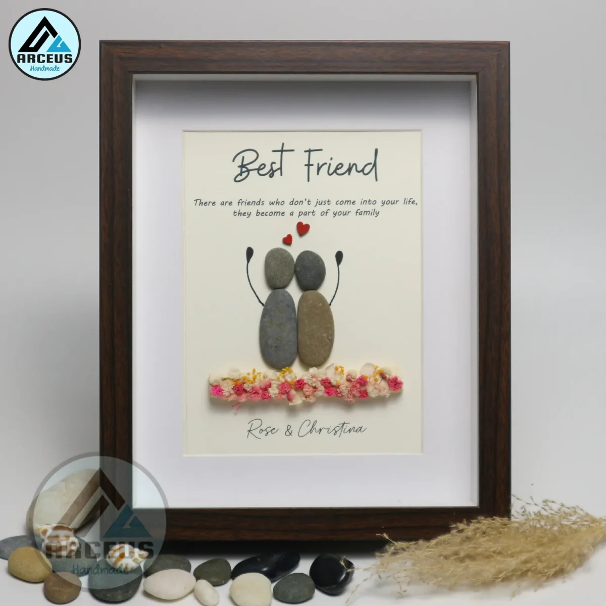 Personalized Best Friend Pebble Art, Gifts for Birthday, Gifts For Best Friends, Friends Female, Best Friend Pebble Art, Pebble Art Gift - Image 5