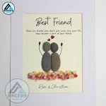 Personalized Best Friend Pebble Art, Gifts for Birthday, Gifts For Best Friends, Friends Female, Best Friend Pebble Art, Pebble Art Gift - Image 2