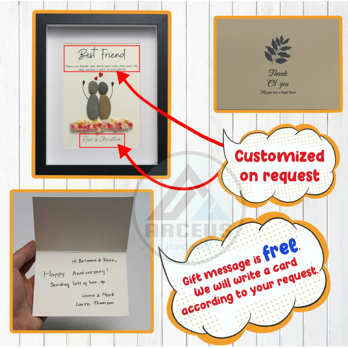 Personalized Best Friend Pebble Art, Gifts for Birthday, Gifts For Best Friends, Friends Female, Best Friend Pebble Art, Pebble Art Gift - Image 3