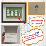 Personalized Christmas Family Pebble Art, Family Christmas Pebble Art, Custom Family with Pets, Pebble Art Gift, Snowman Family Pebble Frame - Image 3