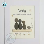 Personalised Family Pebble Art, Family Is Everything Pebble Art, Gift for Family, Gift Friends, New Home Gift Pebble Frame, Pebble Art Gift - Image 2