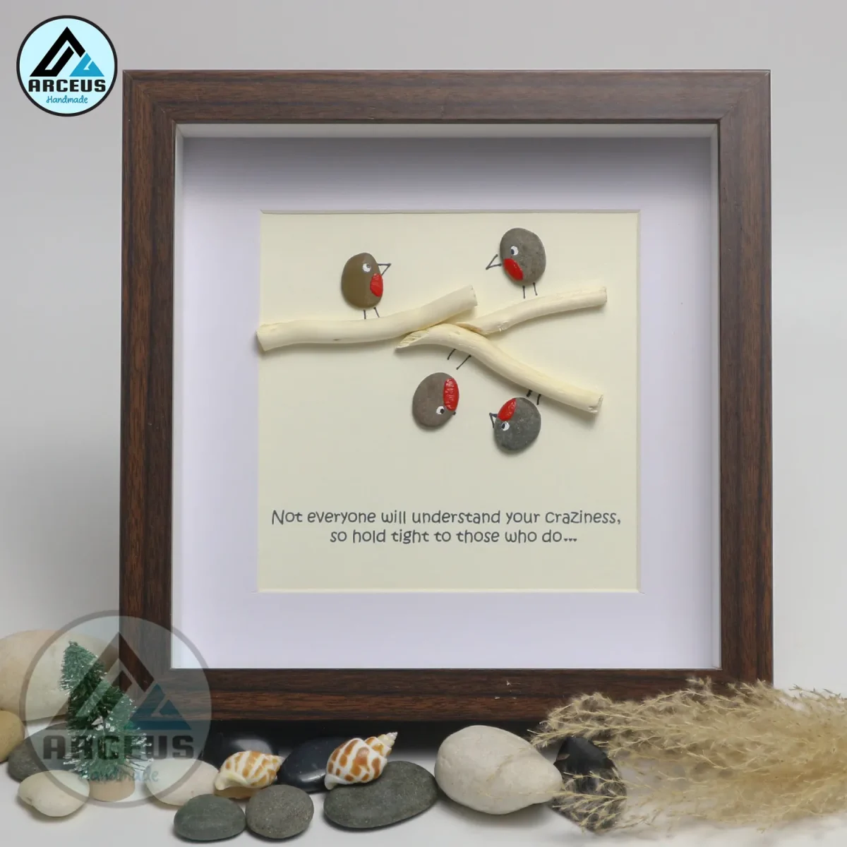 Personalised Family Pebble Art, Family With Pet Pebble Art, Gift for Family, Gift for Friends, New Home Gift Pebble Frame, Pebble Art Gift - Image 6