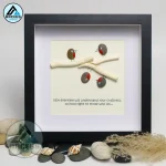 Personalised Family Pebble Art, Family With Pet Pebble Art, Gift for Family, Gift for Friends, New Home Gift Pebble Frame, Pebble Art Gift - Image 5