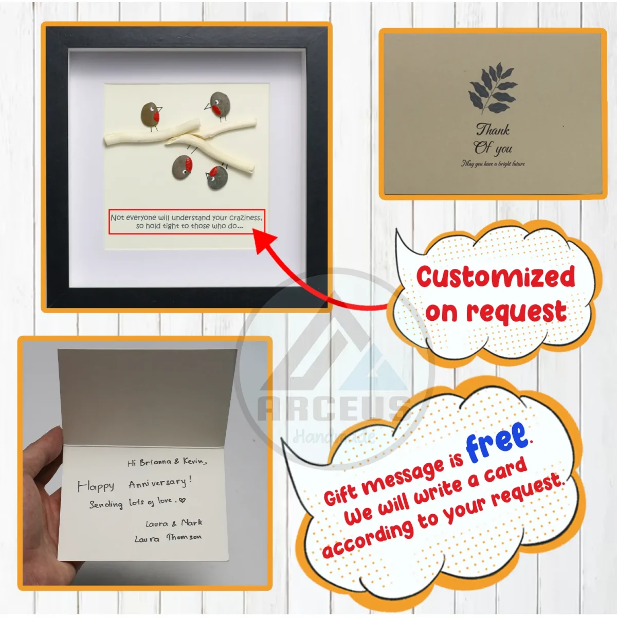 Personalised Family Pebble Art, Family With Pet Pebble Art, Gift for Family, Gift for Friends, New Home Gift Pebble Frame, Pebble Art Gift - Image 3