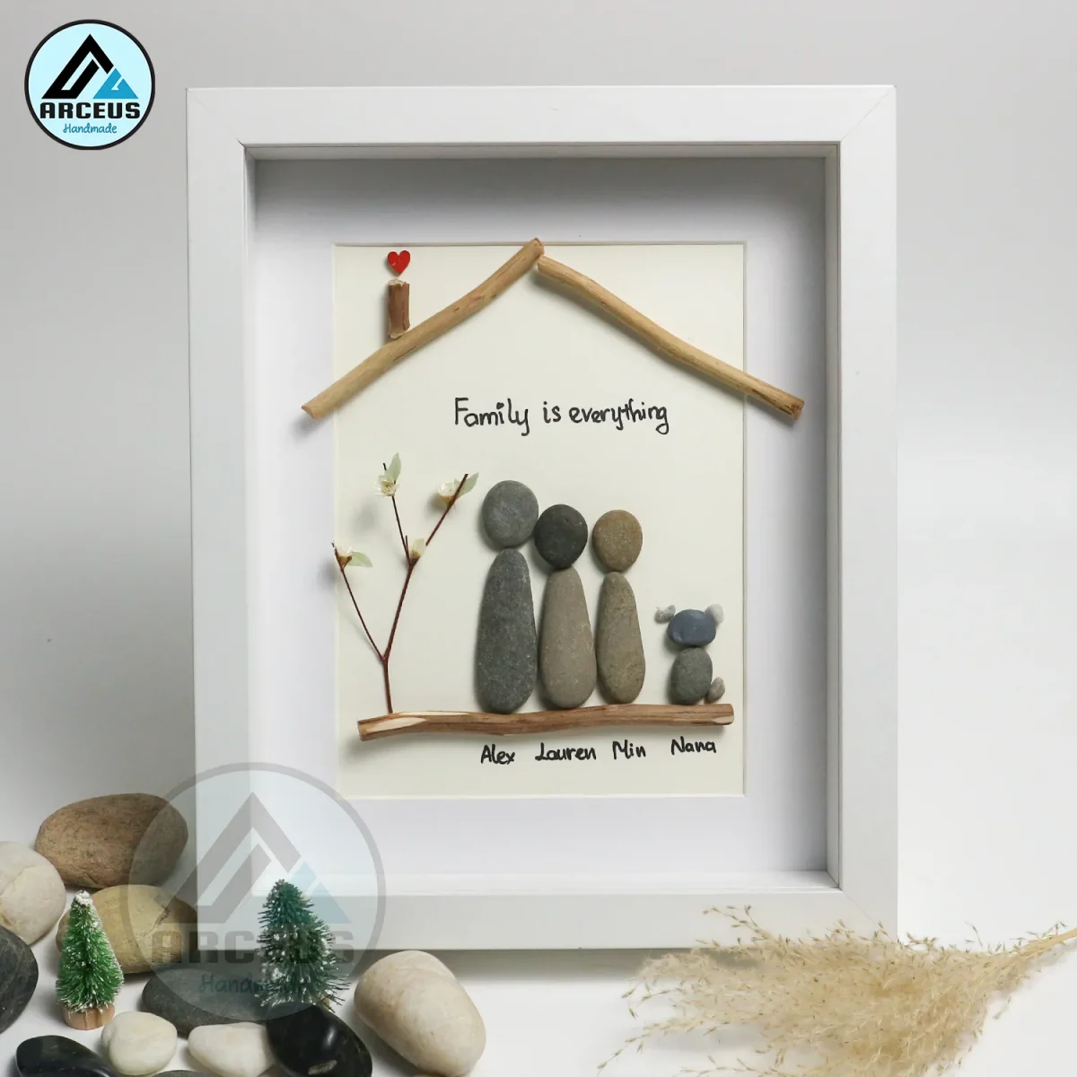 Personalized Friendship Pebble Art, Pebble Art for Friends, Gift for Besties, Gift for Friend, Bird Friendship Pebble Frame, Pebble Art Gift - Image 1