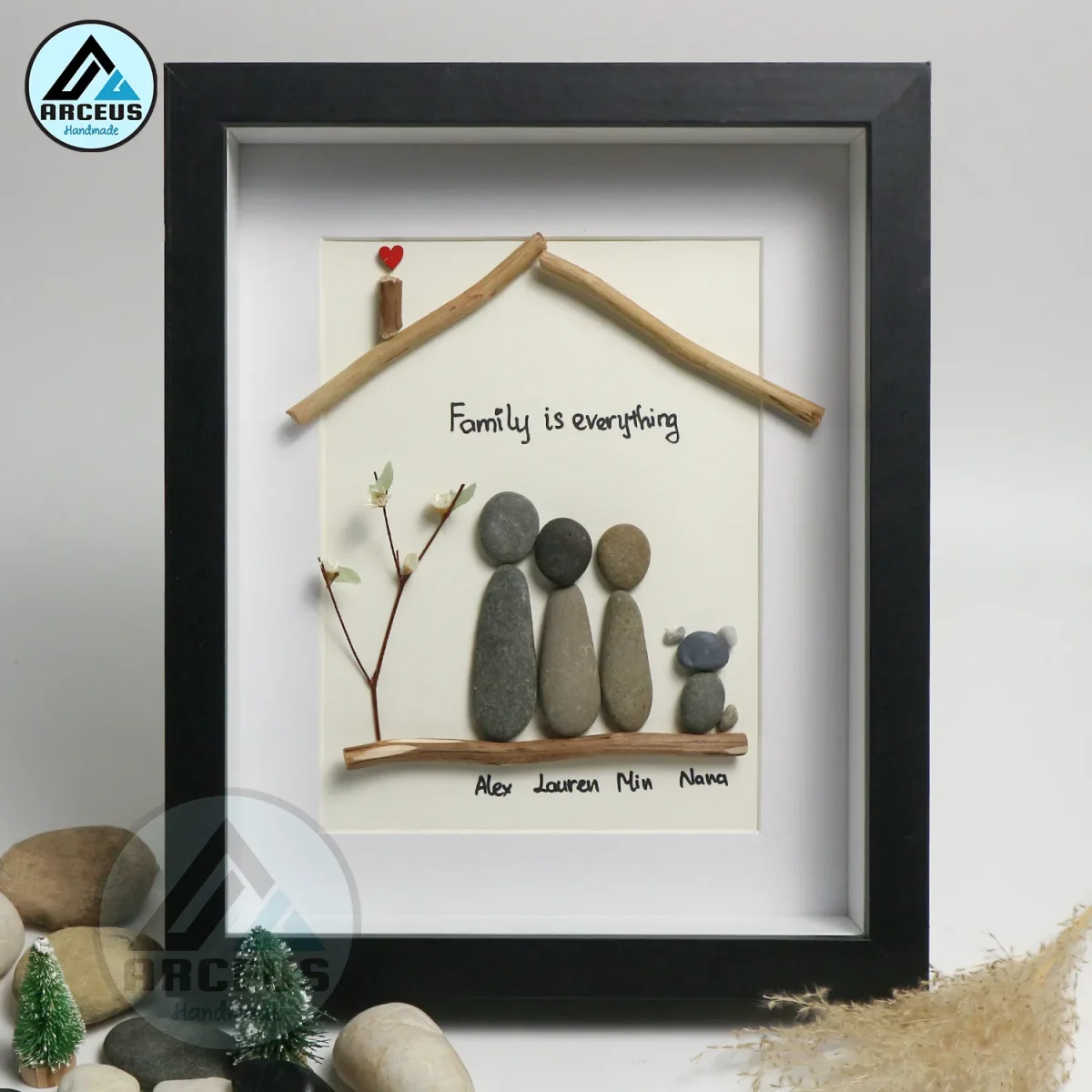 Personalized Friendship Pebble Art, Pebble Art for Friends, Gift for Besties, Gift for Friend, Bird Friendship Pebble Frame, Pebble Art Gift - Image 4