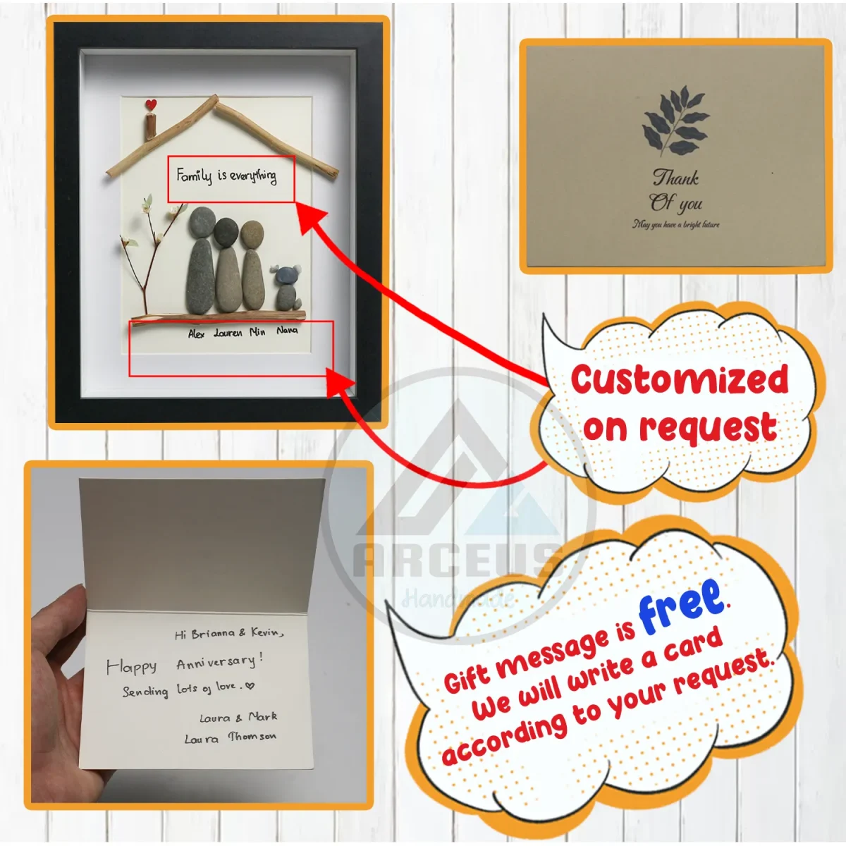 Personalized Friendship Pebble Art, Pebble Art for Friends, Gift for Besties, Gift for Friend, Bird Friendship Pebble Frame, Pebble Art Gift - Image 3