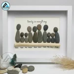 Personalized Big Family Pebble Art, Housewarming Gift Pebble Painting, Custom Pebble Art Family, Gift For Family, New Home Pebble Art Gift