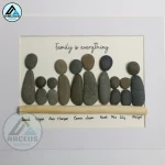 Personalized Big Family Pebble Art, Housewarming Gift Pebble Painting, Custom Pebble Art Family, Gift For Family, New Home Pebble Art Gift - Image 2