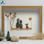 Personalised Couple and Dog Pebble Art, Gift for Wedding, Bird Bridal Shower Engagement, Pebble Art Gift, Pebble Painting, Pebble Art Gift - Image 5