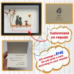 Personalised Couple and Dog Pebble Art, Gift for Wedding, Bird Bridal Shower Engagement, Pebble Art Gift, Pebble Painting, Pebble Art Gift - Image 3