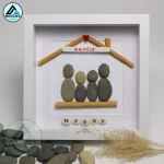 Personalized Family Pebble Art, Housewarming Gift Pebble Painting, Custom Pebble Art Family, Gift For Family, New Home Pebble Art Gift