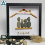Personalized Family Pebble Art, Housewarming Gift Pebble Painting, Custom Pebble Art Family, Gift For Family, New Home Pebble Art Gift - Image 5