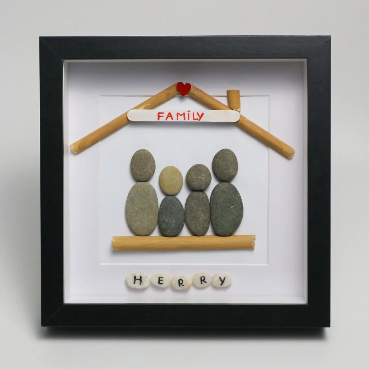 Personalized Family Pebble Art, Housewarming Gift Pebble Painting, Custom Pebble Art Family, Gift For Family, New Home Pebble Art Gift - Image 4