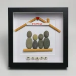 Personalized Family Pebble Art, Housewarming Gift Pebble Painting, Custom Pebble Art Family, Gift For Family, New Home Pebble Art Gift - Image 4