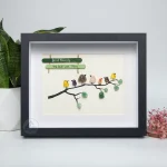 Personalised Family Birds on Branch, Pebble Art Family Picture, With Birds Framed Wall, New Home Gift, Pebble Art Gift, Pebble Frame - Image 2