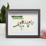 Personalised Family Birds on Branch, Pebble Art Family Picture, With Birds Framed Wall, New Home Gift, Pebble Art Gift, Pebble Frame - Image 4