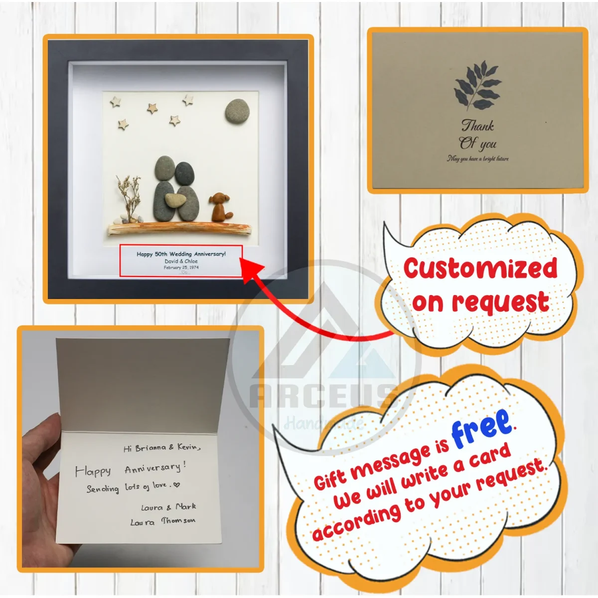 Personalized Anniversary Pebble Art, 25th 30th Anniversary Pebble Art, Gift for Parents, Silver Wedding Pebble Art, Spouse, Pebble Art Gift - Image 3