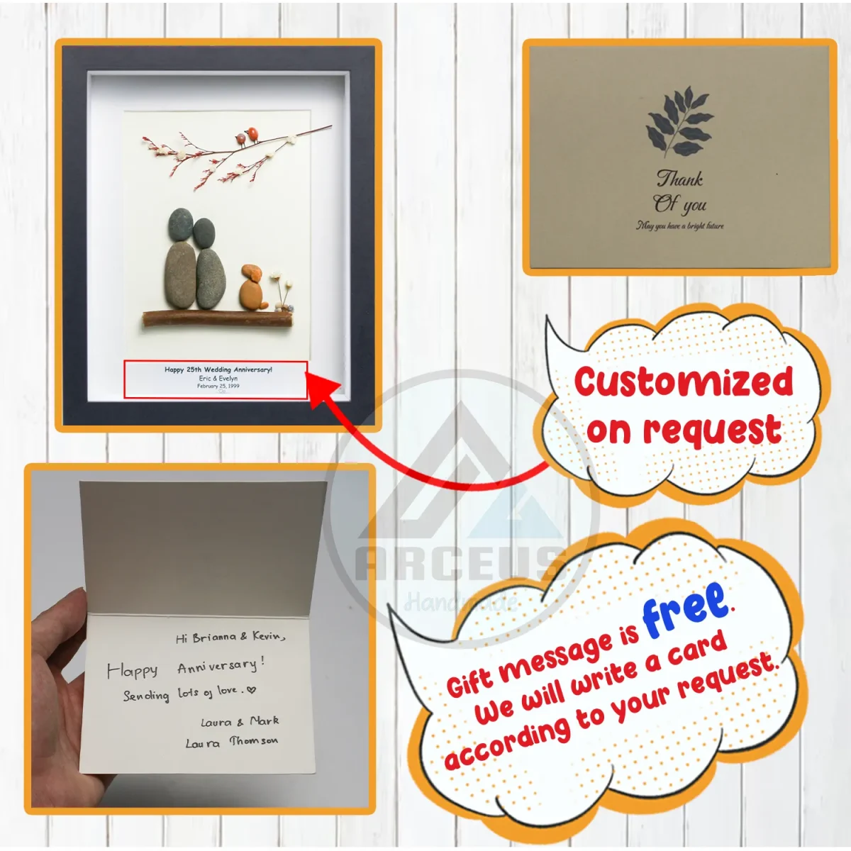 Personalised Couple and Dog Pebble Art, Gift for Wedding, Bird Bridal Shower Engagement, Pebble Art Gift, Pebble Painting, Pebble Art Gift - Image 3