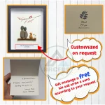 Personalised Couple and Dog Pebble Art, Gift for Wedding, Bird Bridal Shower Engagement, Pebble Art Gift, Pebble Painting, Pebble Art Gift - Image 3