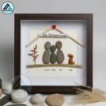 Personalized Family Pebble Art, Gifts for Family, New Home Gifts, Dog Lover Gift, Family With Pet Pebble Gifts, Customized Pebble Art Gift - Image 6