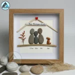 Personalized Family Pebble Art, Gifts for Family, New Home Gifts, Dog Lover Gift, Family With Pet Pebble Gifts, Customized Pebble Art Gift - Image 5
