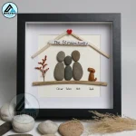 Personalized Family Pebble Art, Gifts for Family, New Home Gifts, Dog Lover Gift, Family With Pet Pebble Gifts, Customized Pebble Art Gift - Image 4