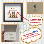 Personalised Couple With Dogs Pebble Art, Anniversary Wedding Pebble Painting, Gift for Housewarming, Pebble Art Gift for Anniversary - Image 3