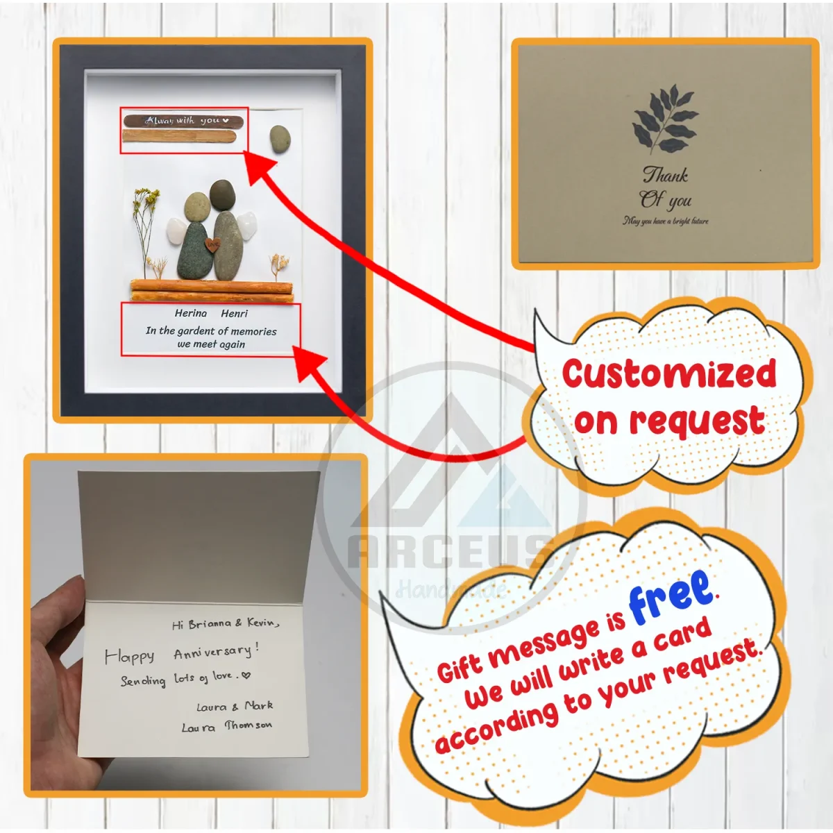 Personalised Couple Pebble Art, Gift for Wedding, Always With You Bridal Engagement, Pebble Art Gift, Pebble Painting, Customized Pebble Art - Image 3