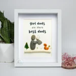 Personalised Girl Dad Are There Best Dad Pebble Art, Gift for Dad, Gift for Dad Girl, Gift for Father's Day, Pebble Art Gift, Pebble Frame